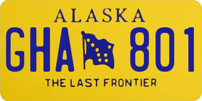 AK license plate GHA801