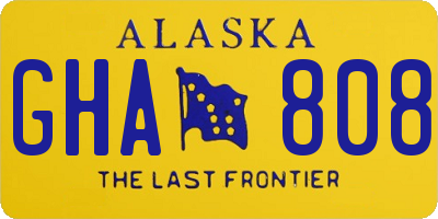 AK license plate GHA808