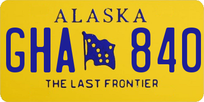 AK license plate GHA840