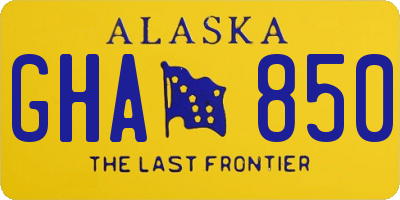 AK license plate GHA850