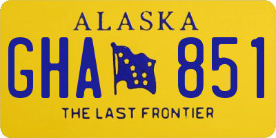 AK license plate GHA851