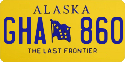 AK license plate GHA860