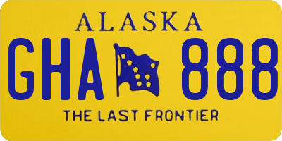 AK license plate GHA888
