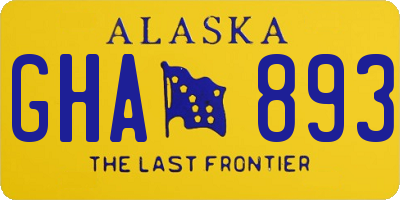 AK license plate GHA893