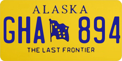 AK license plate GHA894