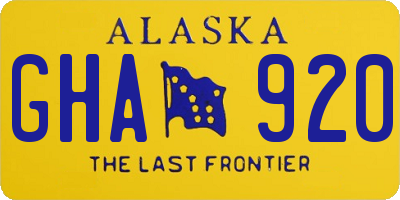 AK license plate GHA920