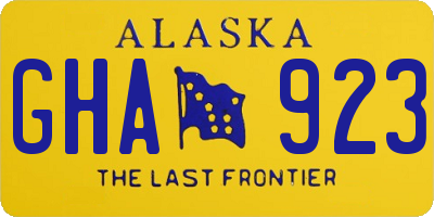 AK license plate GHA923