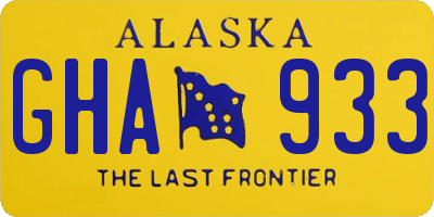 AK license plate GHA933