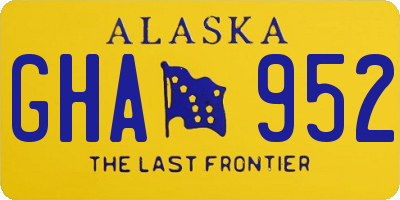 AK license plate GHA952
