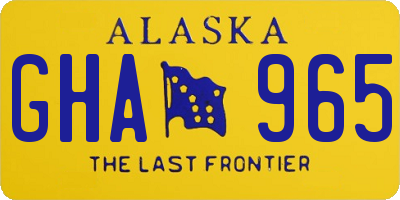 AK license plate GHA965