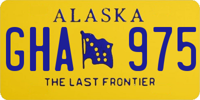 AK license plate GHA975