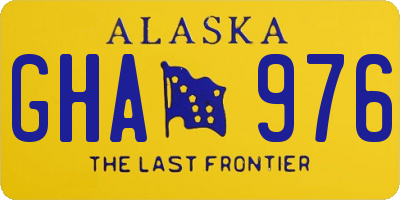 AK license plate GHA976