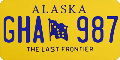 AK license plate GHA987