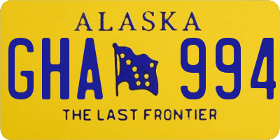 AK license plate GHA994