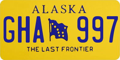 AK license plate GHA997