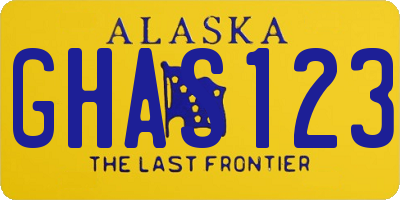 AK license plate GHAS123