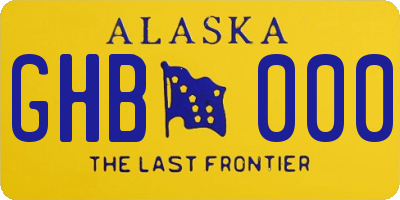 AK license plate GHB000