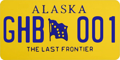AK license plate GHB001