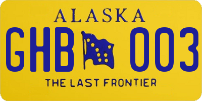 AK license plate GHB003