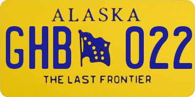 AK license plate GHB022