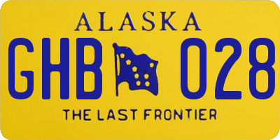 AK license plate GHB028