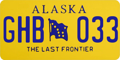 AK license plate GHB033