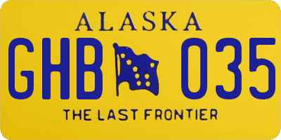 AK license plate GHB035