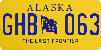 AK license plate GHB063