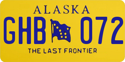 AK license plate GHB072