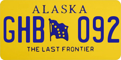 AK license plate GHB092