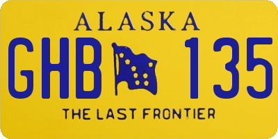 AK license plate GHB135