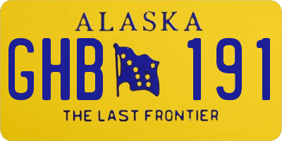 AK license plate GHB191