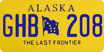 AK license plate GHB208