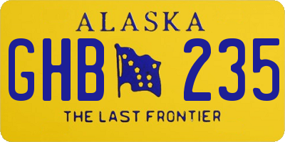 AK license plate GHB235