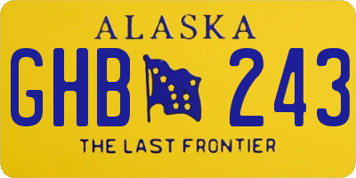 AK license plate GHB243