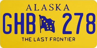 AK license plate GHB278