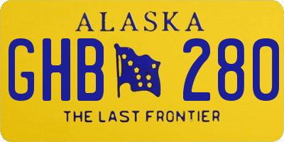 AK license plate GHB280