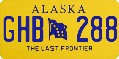 AK license plate GHB288