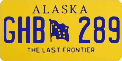 AK license plate GHB289