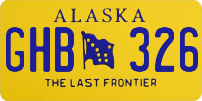 AK license plate GHB326
