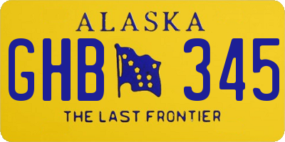 AK license plate GHB345