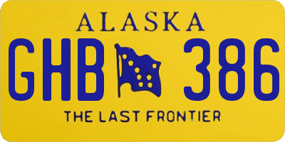 AK license plate GHB386