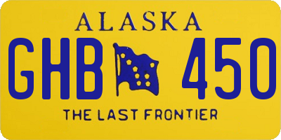 AK license plate GHB450
