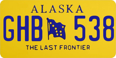 AK license plate GHB538