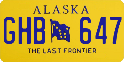 AK license plate GHB647