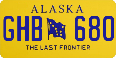 AK license plate GHB680