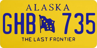 AK license plate GHB735