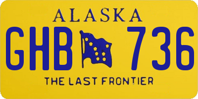 AK license plate GHB736