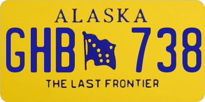 AK license plate GHB738