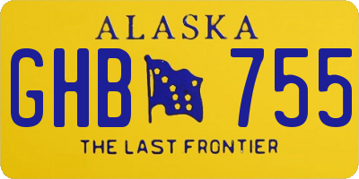 AK license plate GHB755